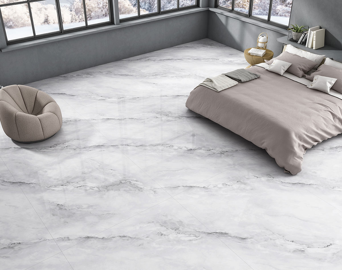 Versatile tile suitable for bedroom, kitchen, bathroom, and outdoor spaces, offering a blend of style and durability for any interior design