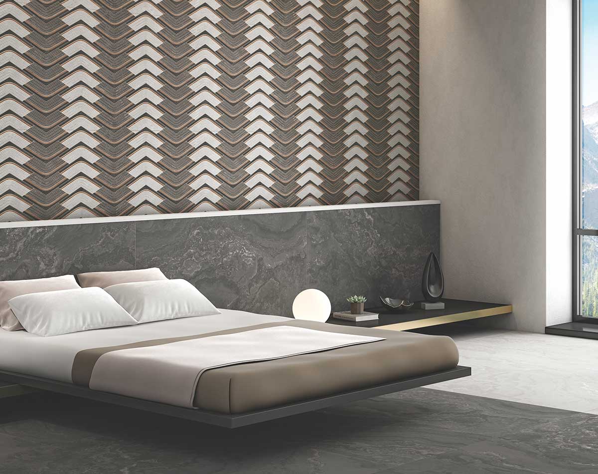 Versatile tile suitable for bedroom, kitchen, bathroom, and outdoor spaces, offering a blend of style and durability for any interior design