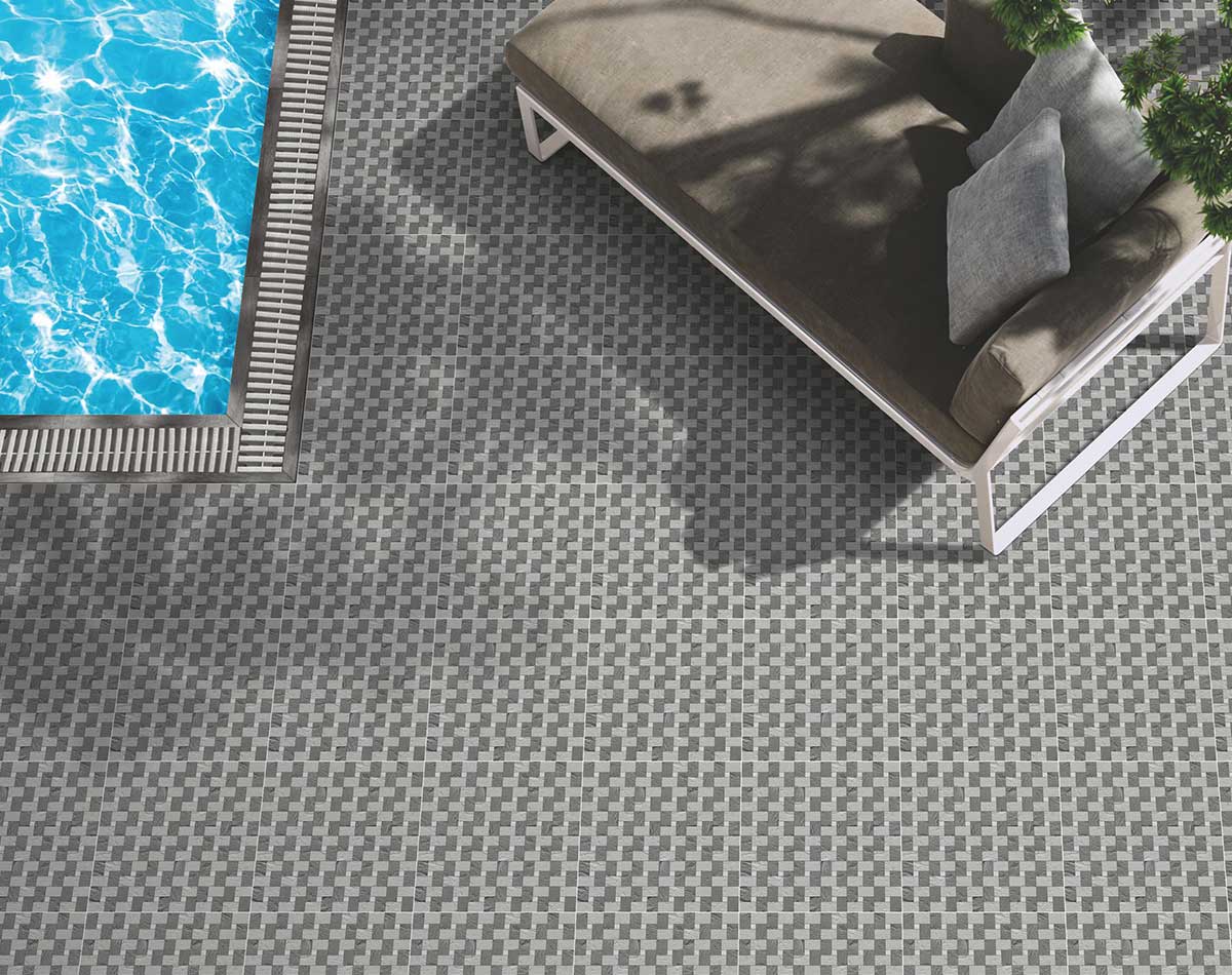 Versatile tile suitable for bedroom, kitchen, bathroom, and outdoor spaces, offering a blend of style and durability for any interior design