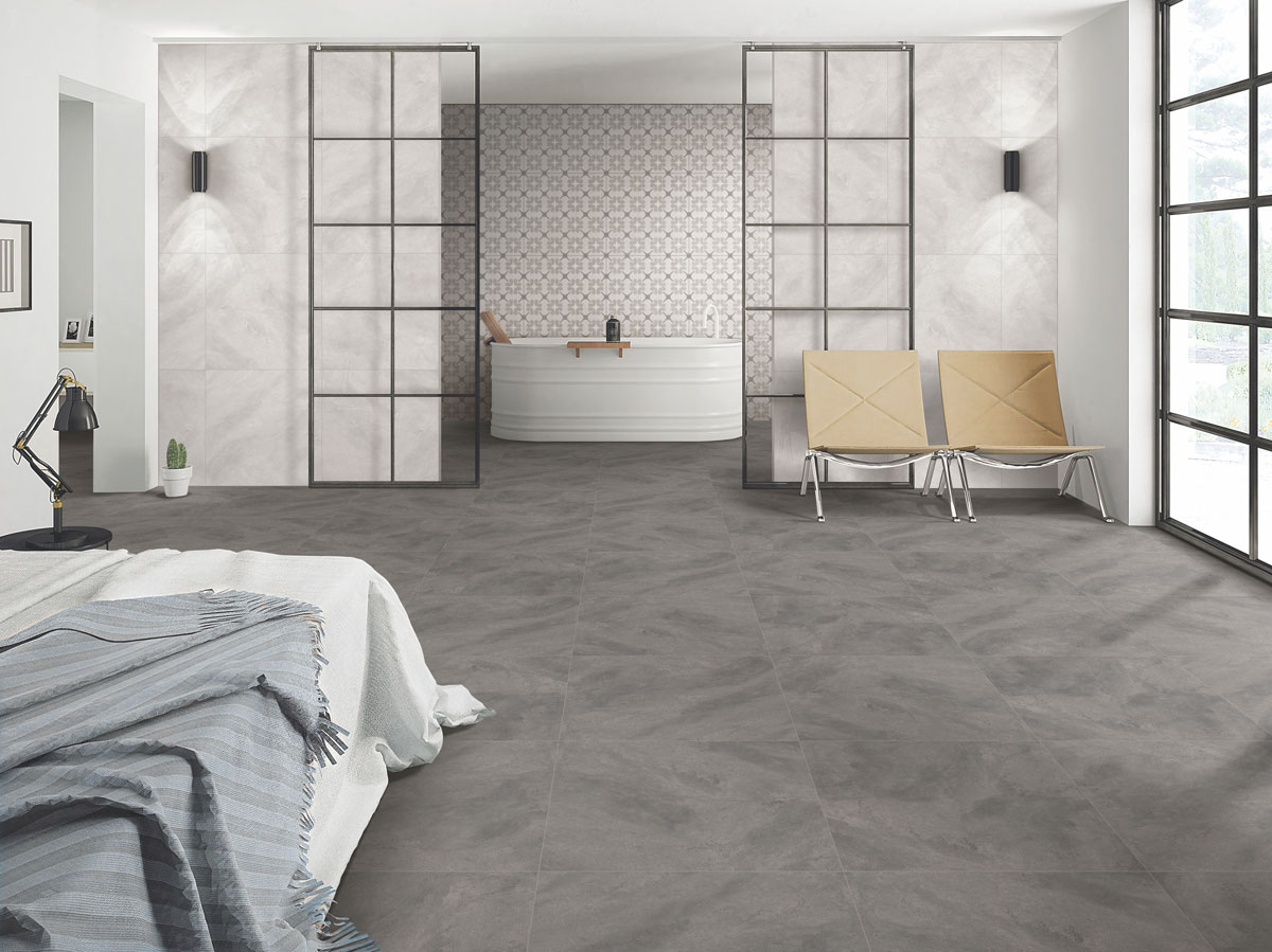 Versatile tile suitable for bedroom, kitchen, bathroom, and outdoor spaces, offering a blend of style and durability for any interior design