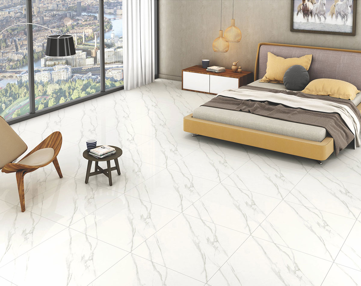 Versatile tile suitable for bedroom, kitchen, bathroom, and outdoor spaces, offering a blend of style and durability for any interior design